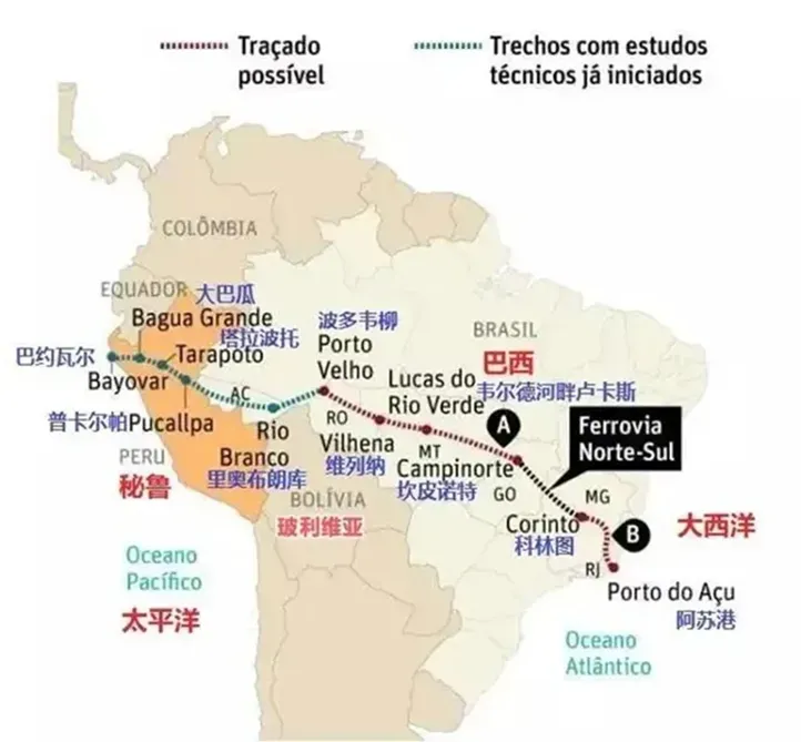 中國與巴西簽署兩洋鐵路合作諒解備忘錄，打造6500公里南美大陸橋