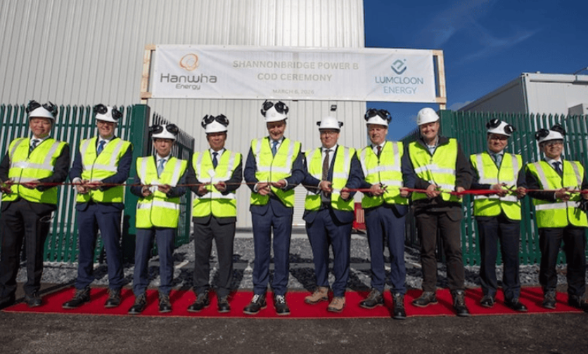 愛爾蘭香農橋B儲能設施啟用，Lumcloon與Hanwha助力電網穩定